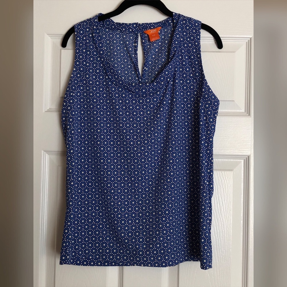 Joe Fresh Blue & White Printed Tank Top